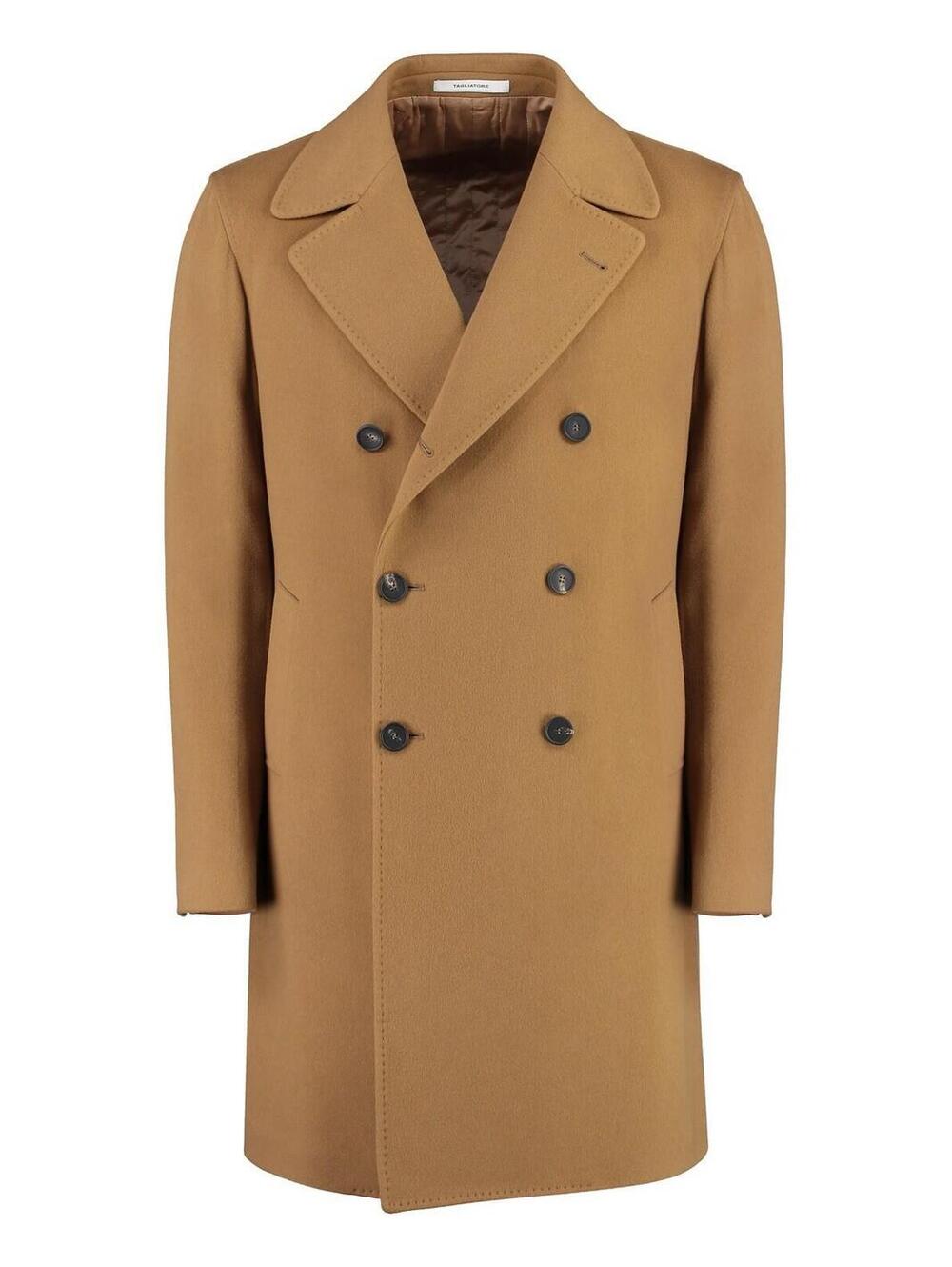 TAGLIATORE double-breasted coat- Camel Men’s Size 54 - Virgin Wool & Cashmere